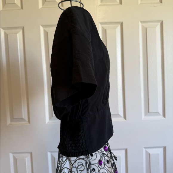 Madewell Black Button-Front short sleeve collard  Blouse. XS - Picture 5 of 7